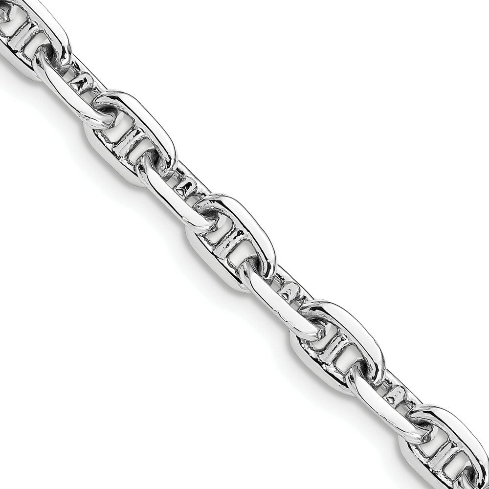 14K White Gold 5mm Polished Fancy Link Chain Bracelet  Length 7.5'' inches