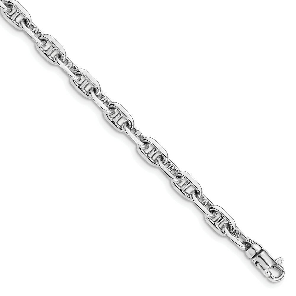 14K White Gold 5mm Polished Fancy Link Bracelet  Length 8.5'' inches