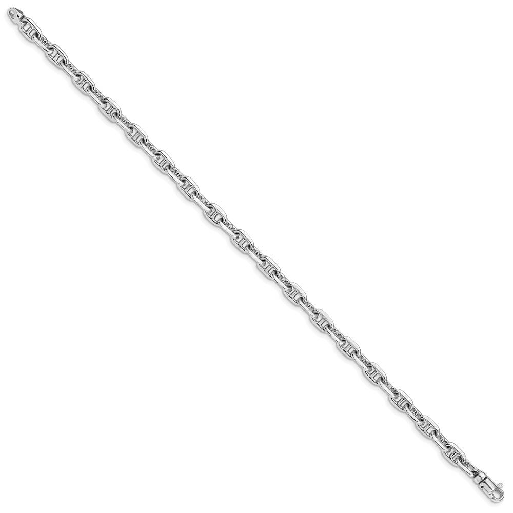 14K White Gold 5mm Polished Fancy Link Bracelet  Length 8.5'' inches