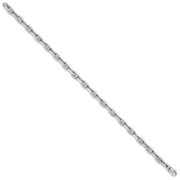 14K White Gold 5mm Polished Fancy Link Bracelet  Length 8.5'' inches