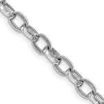 Load image into Gallery viewer, 14K White Gold 5mm Polished &amp; Ridged Link Necklace  Length 18'' inches
