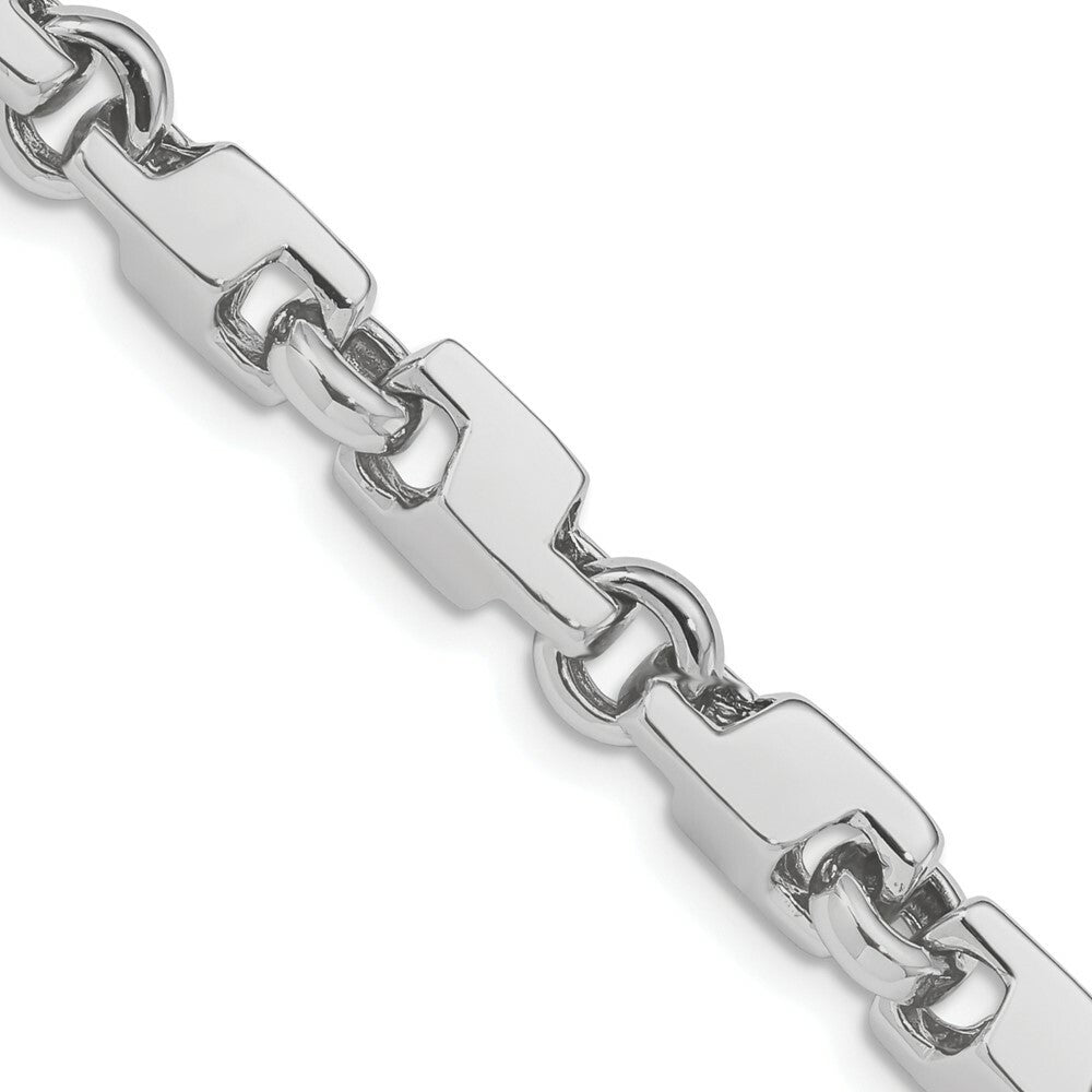 14K White Gold 6.7mm Fancy Link Chain Bracelet  Length 9'' inches