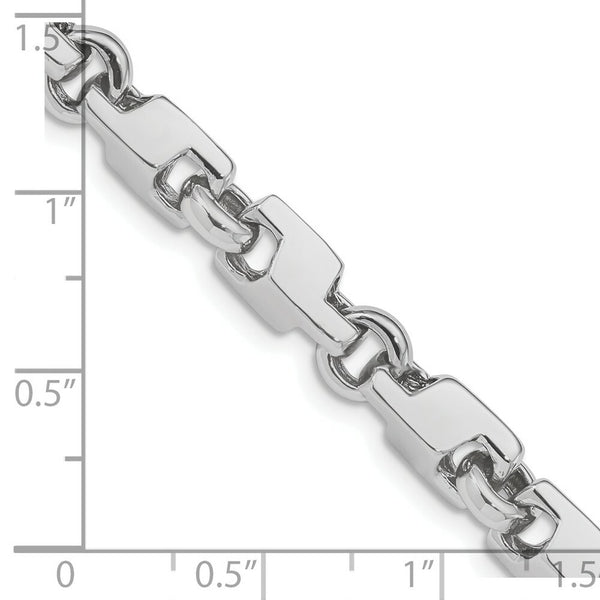 14K White Gold 6.7mm Fancy Link Chain Necklace  Length 20'' inches