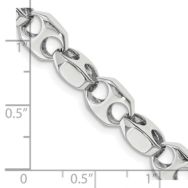 14K White Gold 6.75mm Fancy Link Chain Necklace  Length 20'' inches