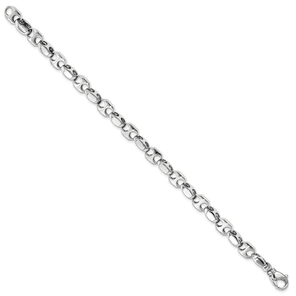 14K White Gold 6.75mm Fancy Link Bracelet  Length 8.25'' inches