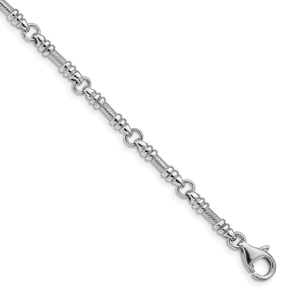 14K White Gold 3.25mm Fancy Link Chain Bracelet  Length 7'' inches