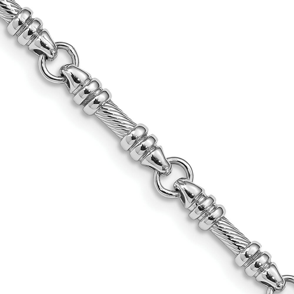 14K White Gold 3.25mm Fancy Link Chain Necklace  Length 18'' inches