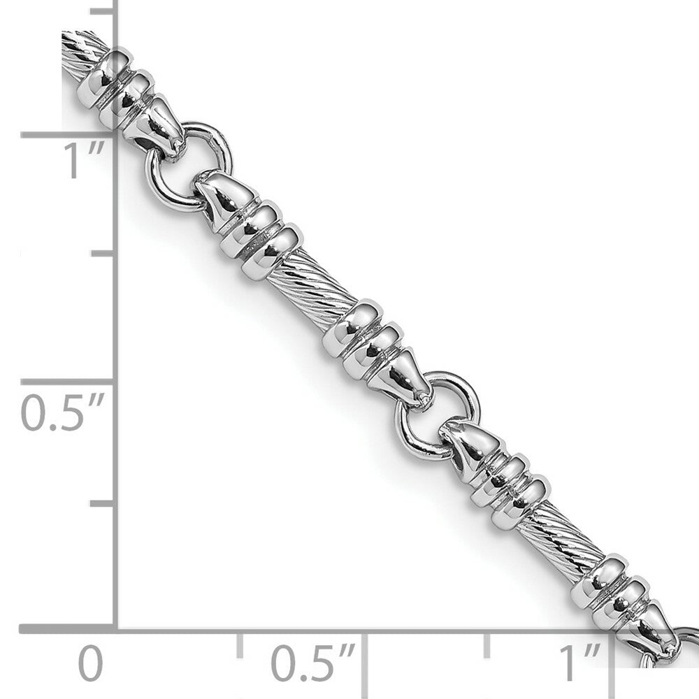 14K White Gold 3.25mm Fancy Link Chain Necklace  Length 18'' inches