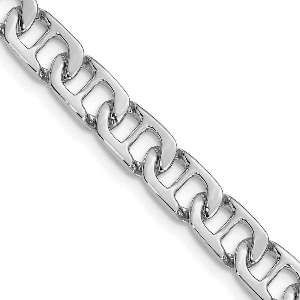 14K White Gold 6.25mm Polished Fancy Anchor Link Chain Necklace  Length 18'' inches