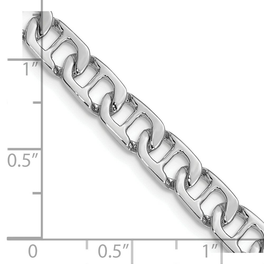 14K White Gold 6.25mm Polished Fancy Anchor Link Chain Bracelet  Length 8.25'' inches