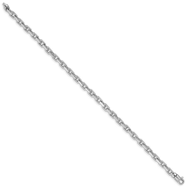 14K White Gold 4.25mm Fancy Link Chain Bracelet  Length 7.25'' inches