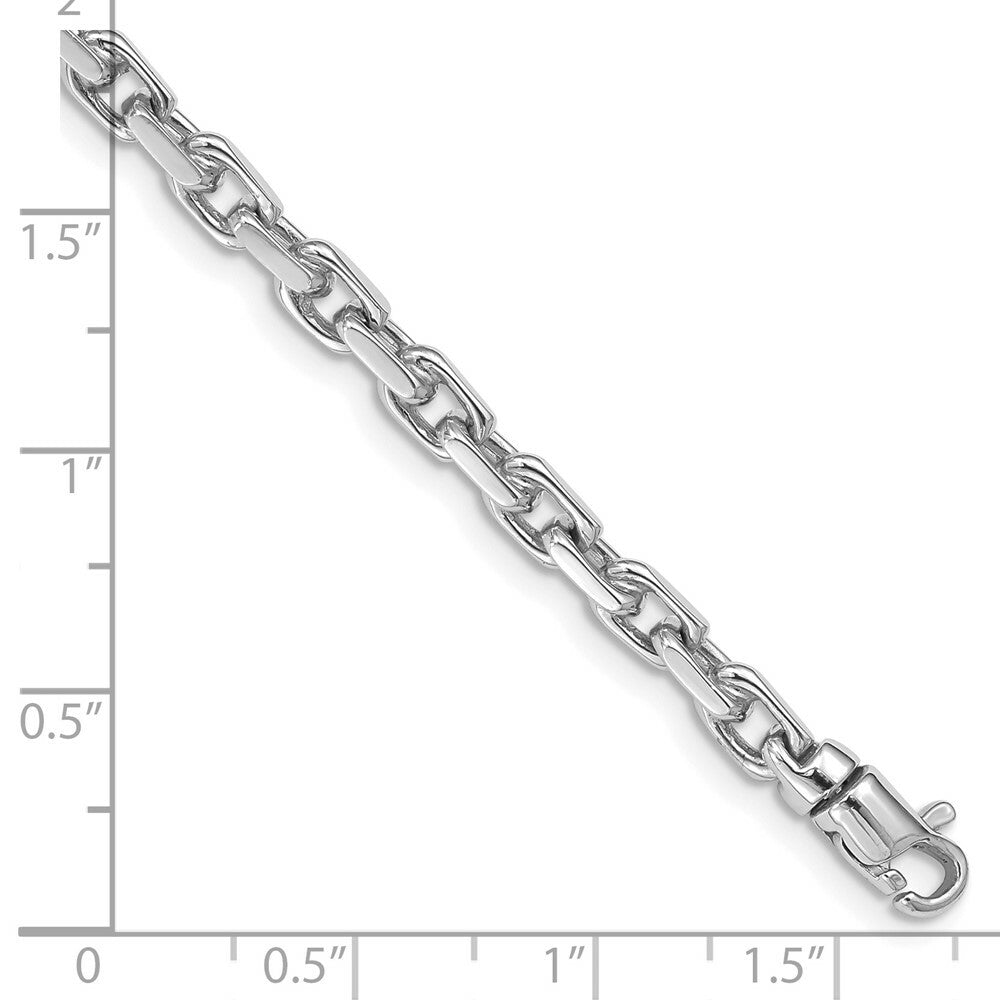 14K White Gold 4.25mm Fancy Link Chain Bracelet  Length 7.25'' inches