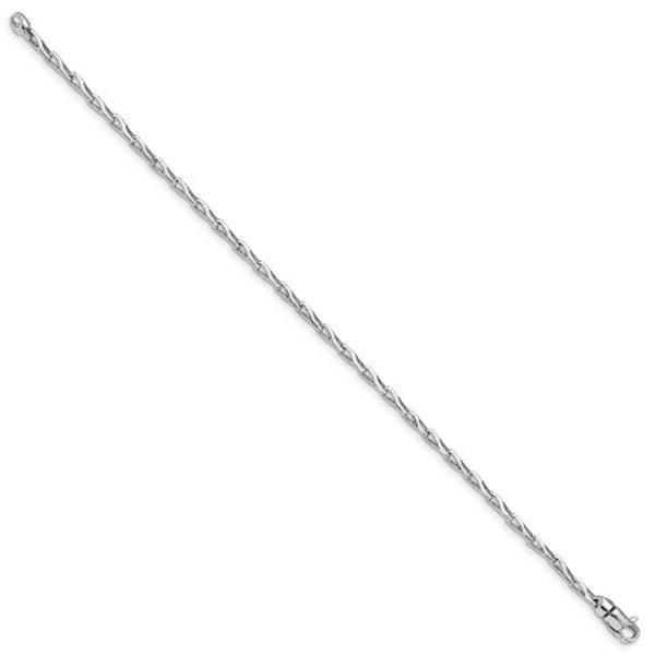 14K White Gold 2.75mm Fancy Link Chain Bracelet  Length 7.25'' inches