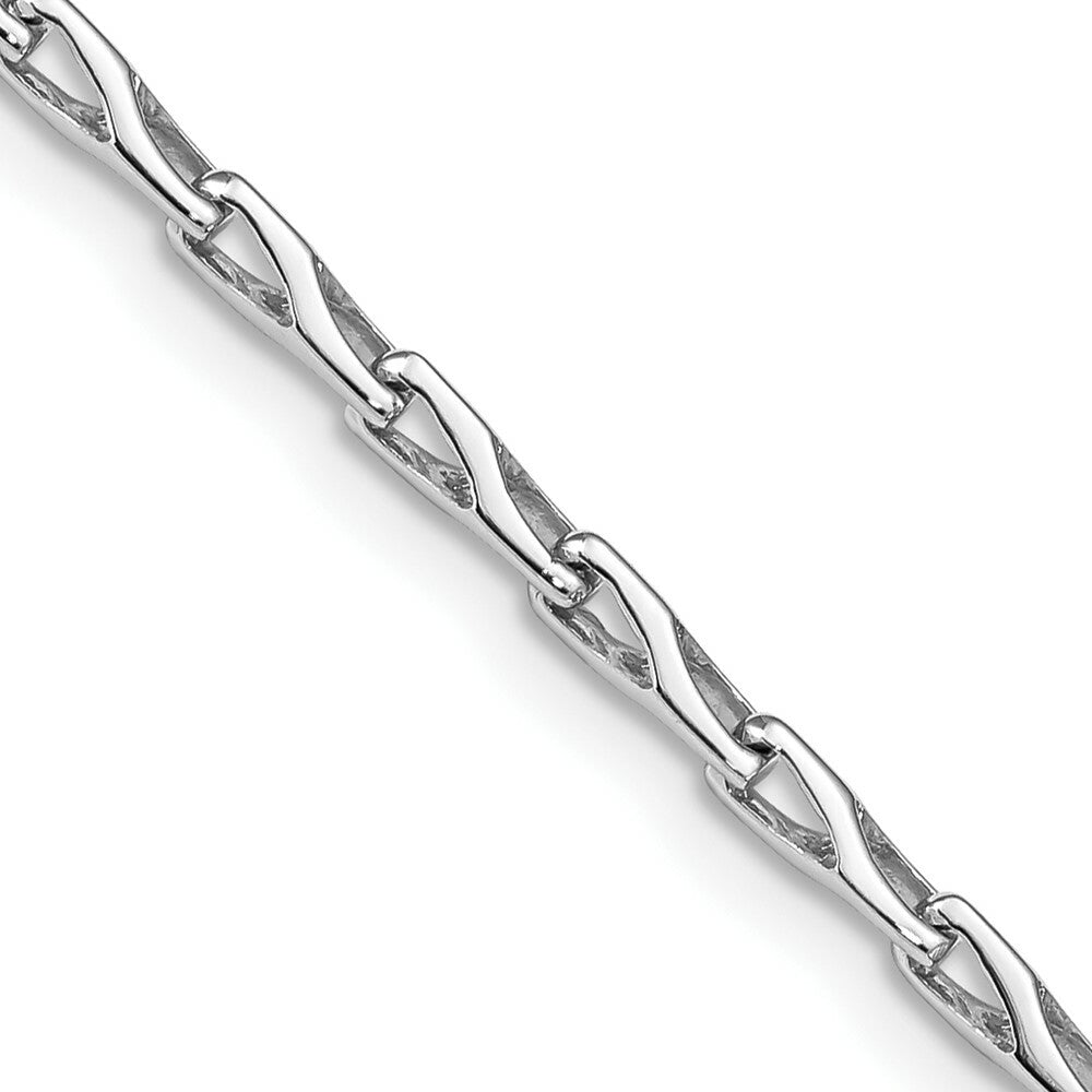 14K White Gold 2.75mm Fancy Link Chain Bracelet  Length 8.25'' inches