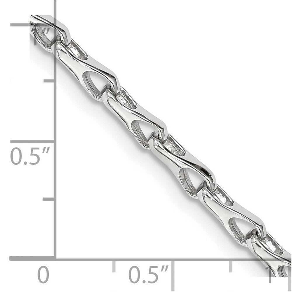 14K White Gold 3.5mm Fancy Link Chain Bracelet  Length 8.5'' inches