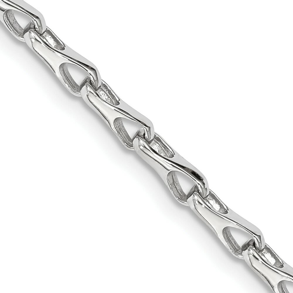 14K White Gold 3.5mm Fancy Link Chain Necklace  Length 18'' inches