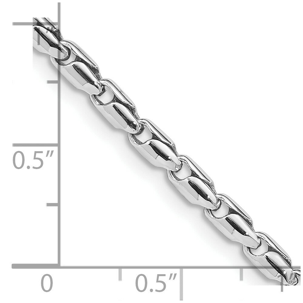 14K White Gold 3mm Fancy Link Chain Necklace  Length 18'' inches