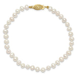 Load image into Gallery viewer, 7.5" Length Bracelet 14K 4-5mm White FW Cultured Near Round Pearl Bracelet
