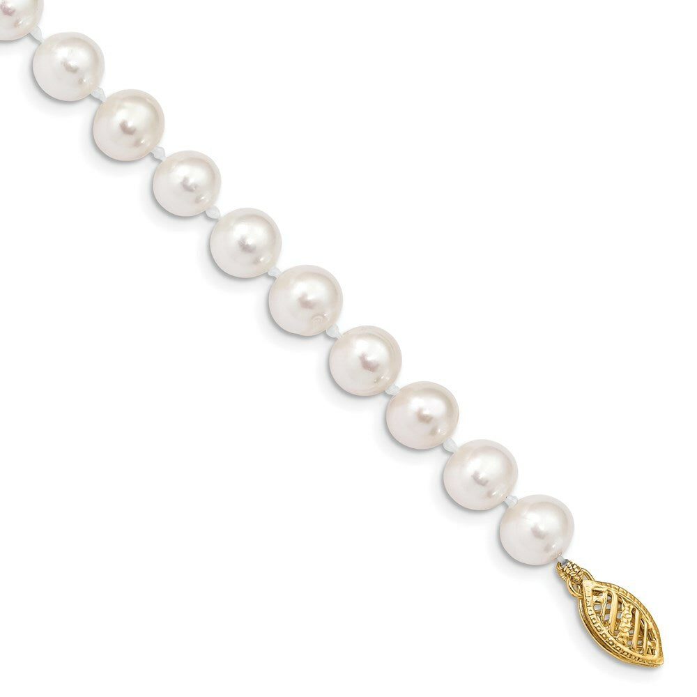 7.5" Length Bracelet 14K 6-7mm White FW Cultured Near Round Pearl Bracelet