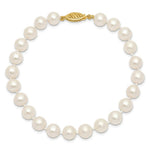 Load image into Gallery viewer, 7.5" Length Bracelet 14K 7-8mm White FW Cultured Near Round Pearl Bracelet
