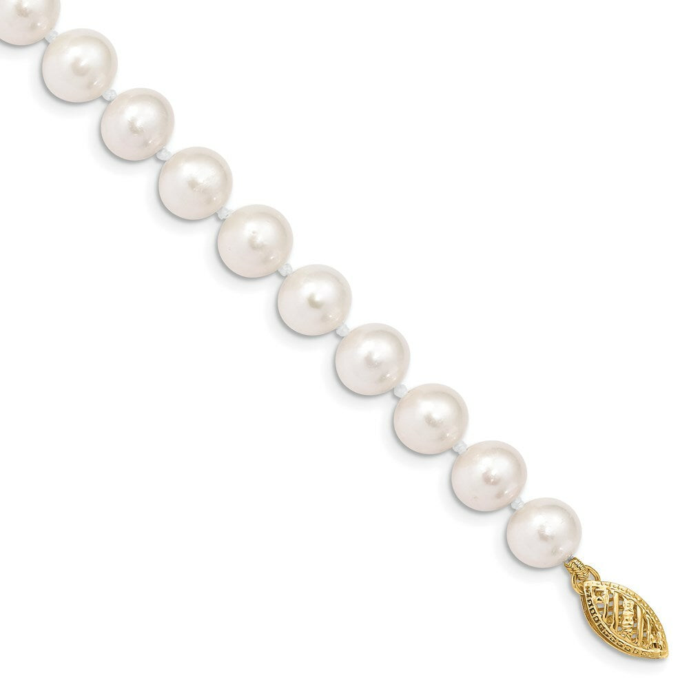 7.5" Length Bracelet 14K 7-8mm White FW Cultured Near Round Pearl Bracelet