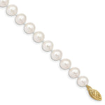Load image into Gallery viewer, 7.5" Length Bracelet 14K 7-8mm White FW Cultured Near Round Pearl Bracelet
