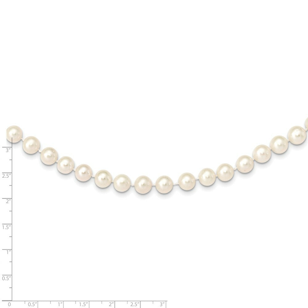 14K Yellow Gold 8-9mm White Near Round Freshwater Cultured Pearl Necklace  length: 16 inches