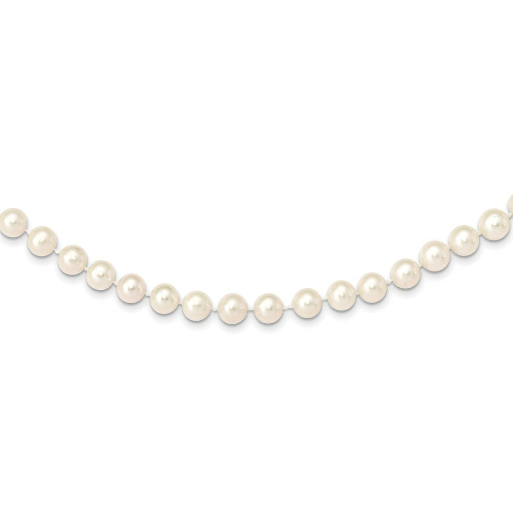 14K Yellow Gold 8-9mm White Near Round Freshwater Cultured Pearl Necklace  length: 16 inches