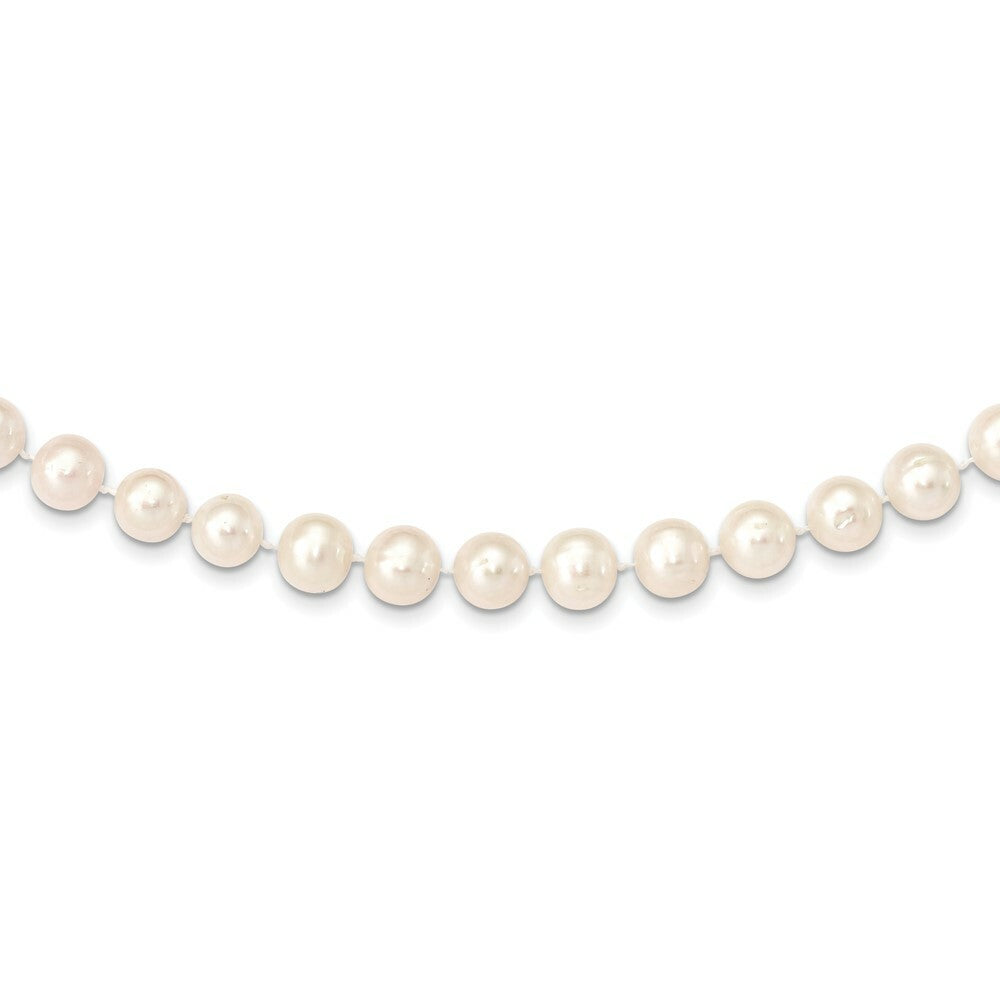 14K Yellow Gold 9-10mm White Near Round Freshwater Cultured Pearl Necklace  length: 16 inches