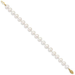Load image into Gallery viewer, 14K Yellow Gold 9-10mm White Near Round Freshwater Cultured Pearl Bracelet  length: 7.5 inches

