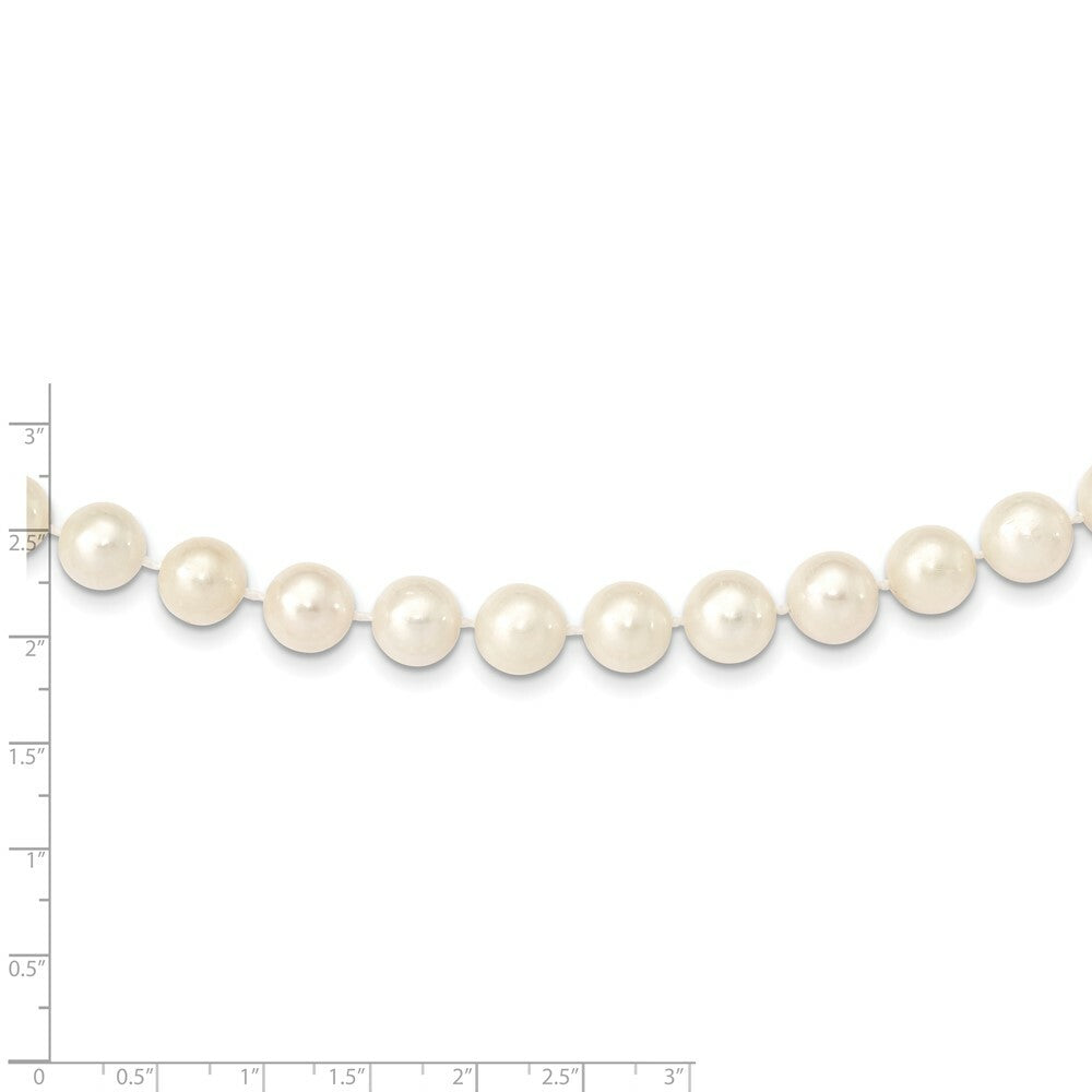 14K Yellow Gold 10-11mm White Near Round Freshwater Cultured Pearl Necklace  length: 16 inches
