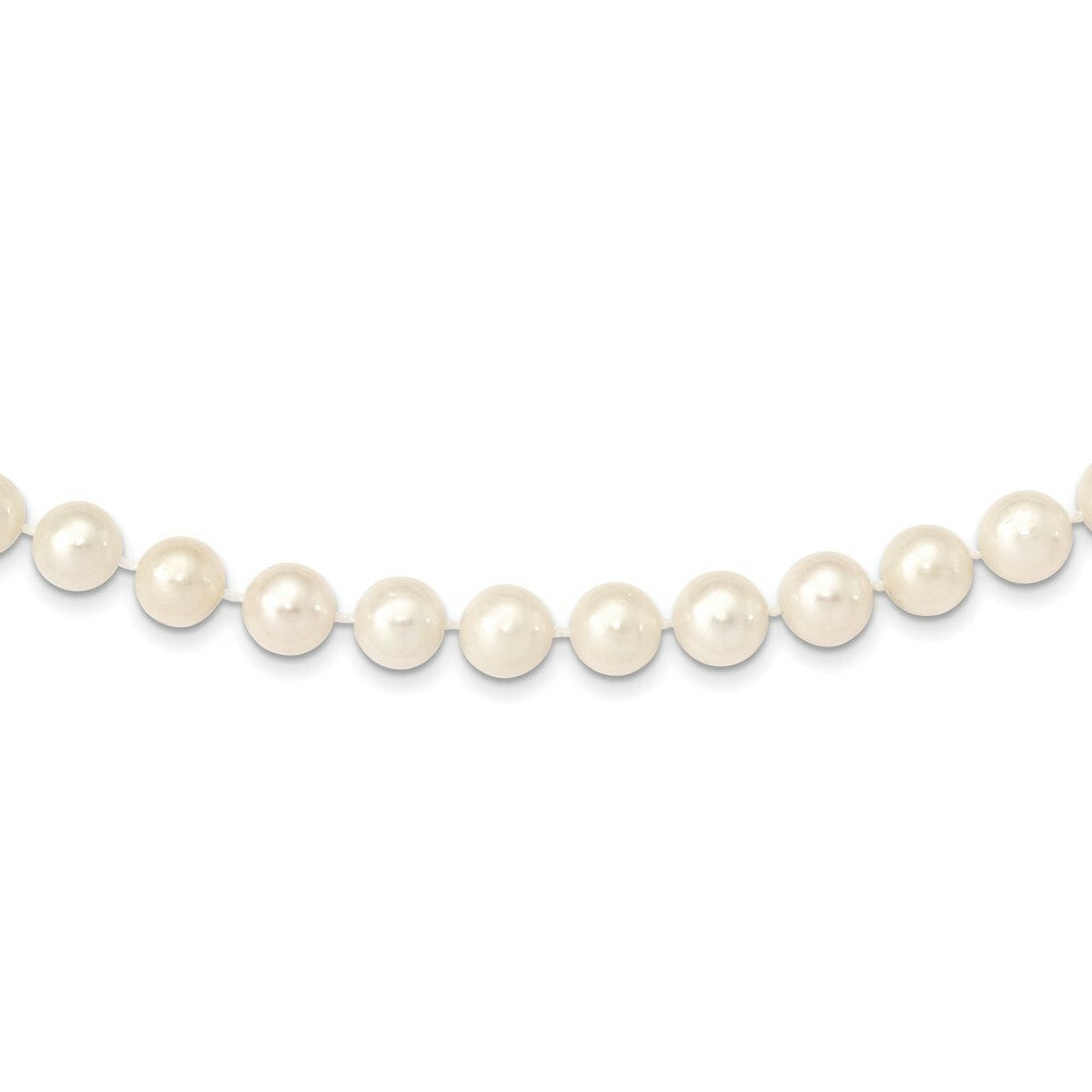 14K Yellow Gold 10-11mm White Near Round Freshwater Cultured Pearl Necklace  length: 16 inches