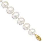 Load image into Gallery viewer, 14K Yellow Gold 11-12mm White Near Round Freshwater Cultured Pearl Bracelet  length: 7.5 inches
