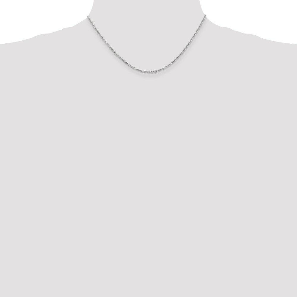 14k White Gold 2mm Diamond-cut Quadruple Rope Chain  length: 16 inches