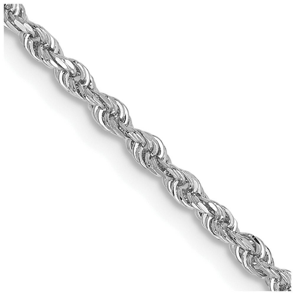 14k White Gold 2mm Diamond-cut Quadruple Rope Chain  length: 16 inches