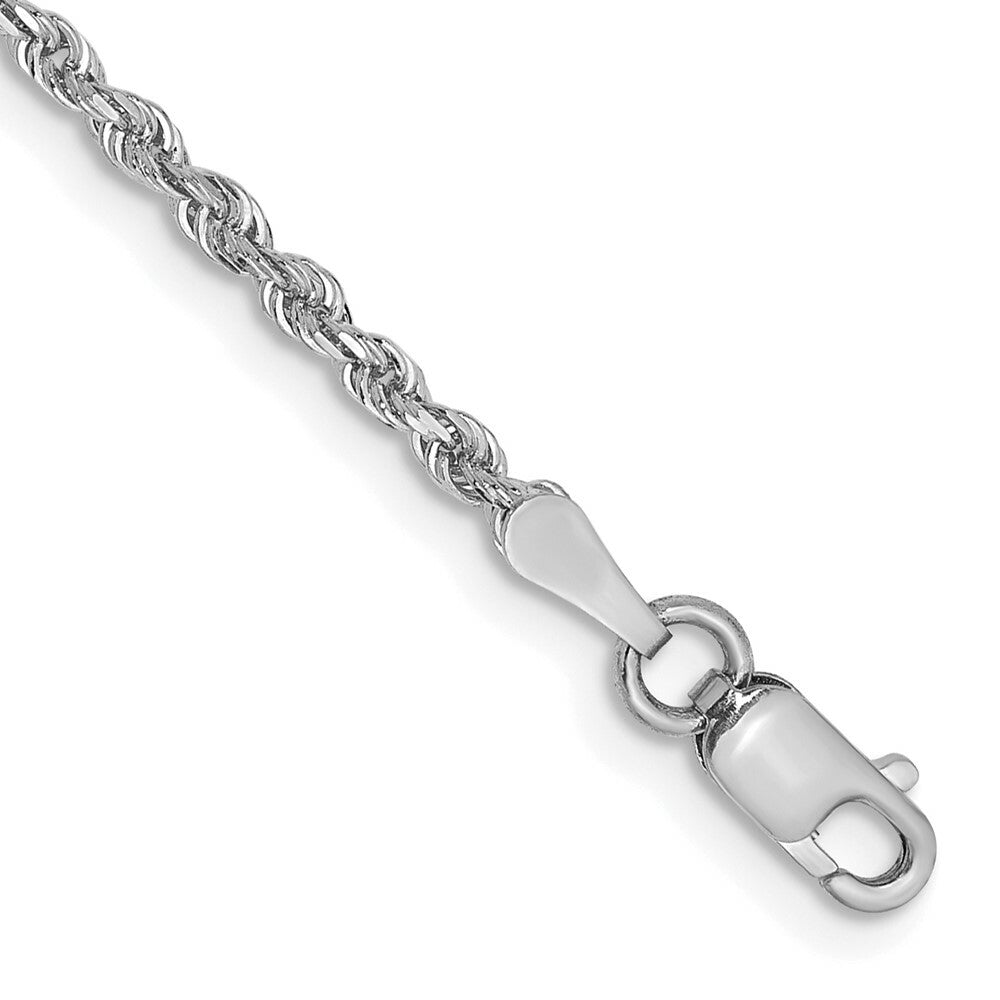 14k White Gold 2mm Diamond-cut Quadruple Rope Chain  length: 7 inches