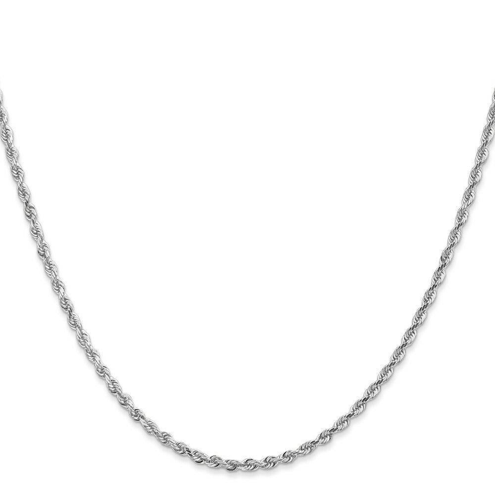 14k White Gold 2.25mm Diamond-cut Quadruple Rope Chain  length: 16 inches