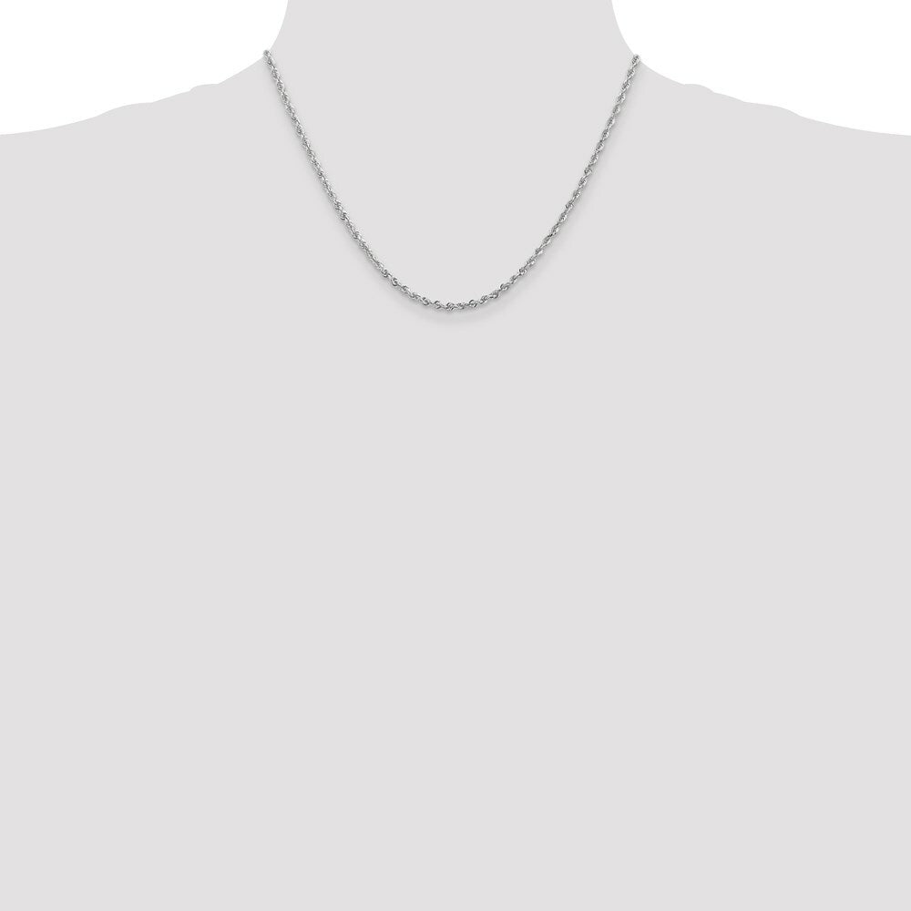 14k White Gold 2.75mm Diamond-cut Quadruple Rope Chain  length: 18 inches