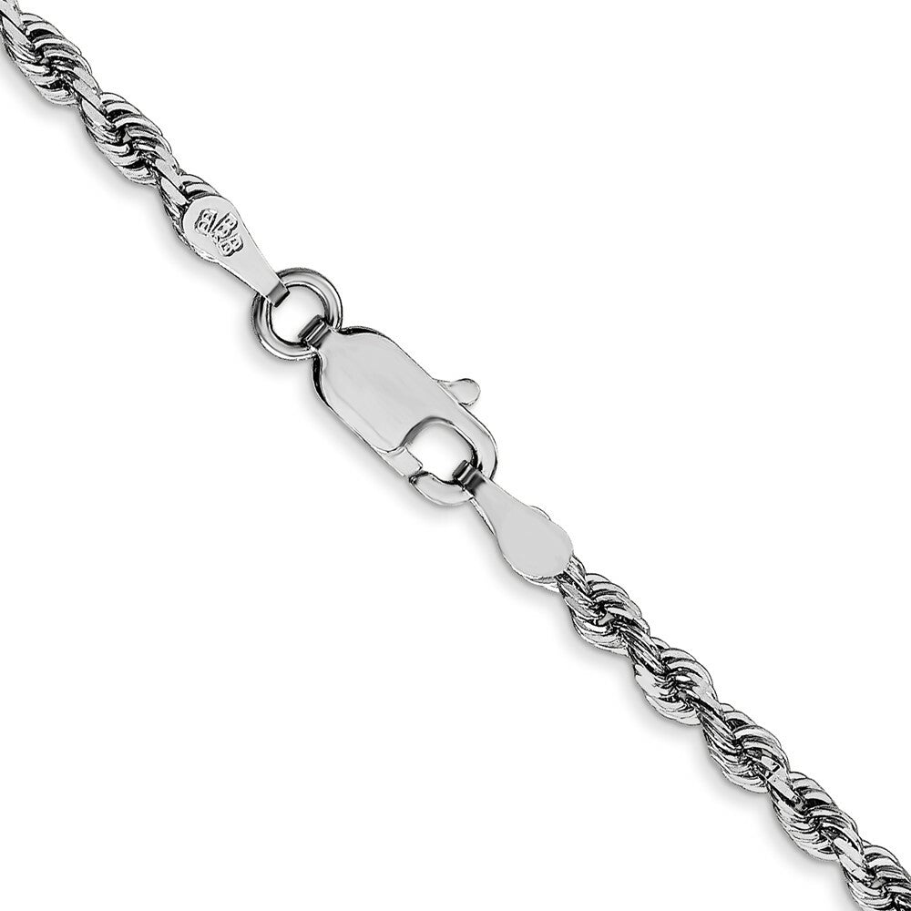 14k White Gold 2.75mm Diamond-cut Quadruple Rope Chain  length: 18 inches