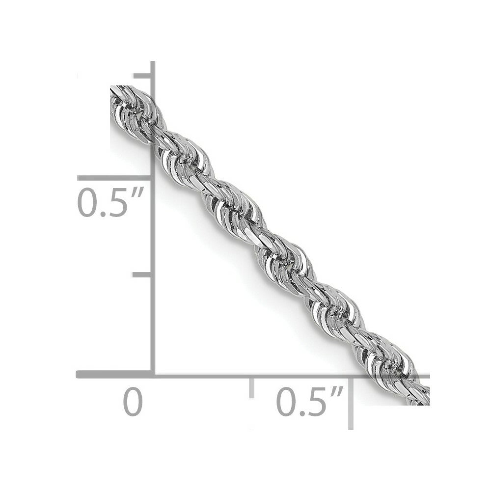14k White Gold 2.75mm Diamond-cut Quadruple Rope Chain  length: 18 inches