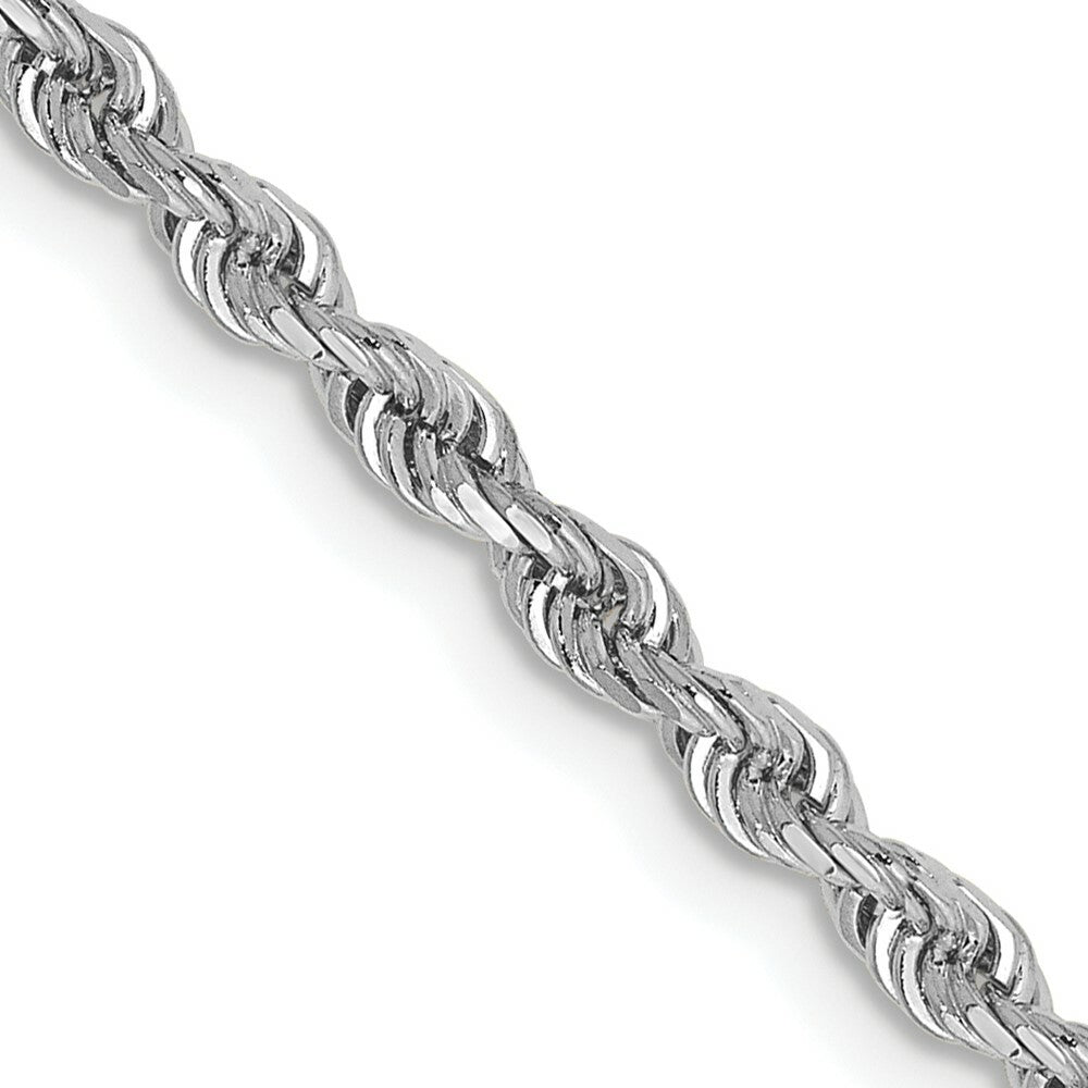 14k White Gold 2.75mm Diamond-cut Quadruple Rope Chain  length: 18 inches