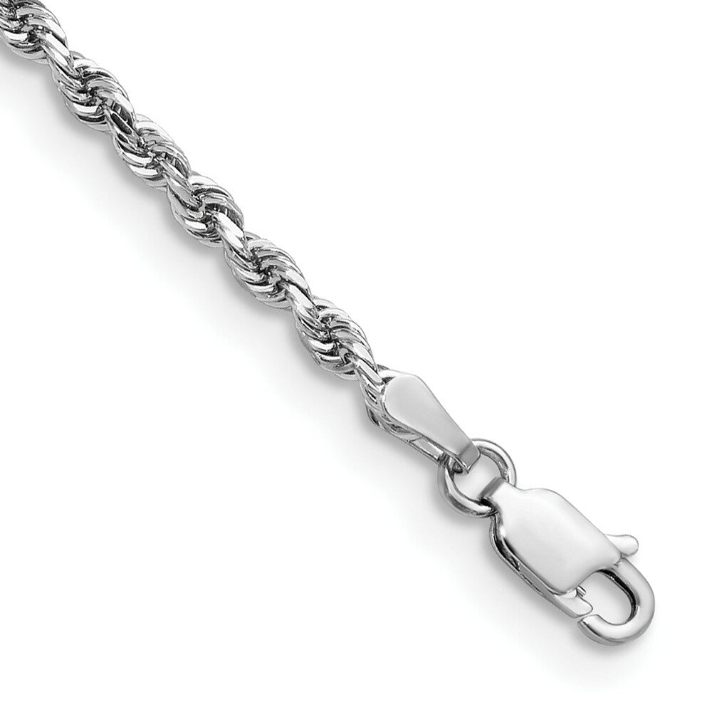 14k White Gold 2.75mm Diamond-cut Quadruple Rope Chain  length: 7 inches