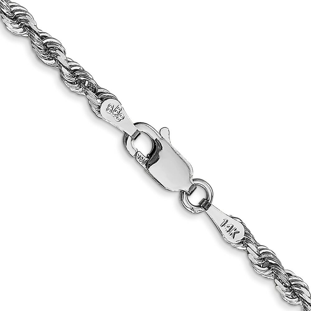 14k White Gold 3mm Diamond-cut Quadruple Rope Chain  length: 18 inches