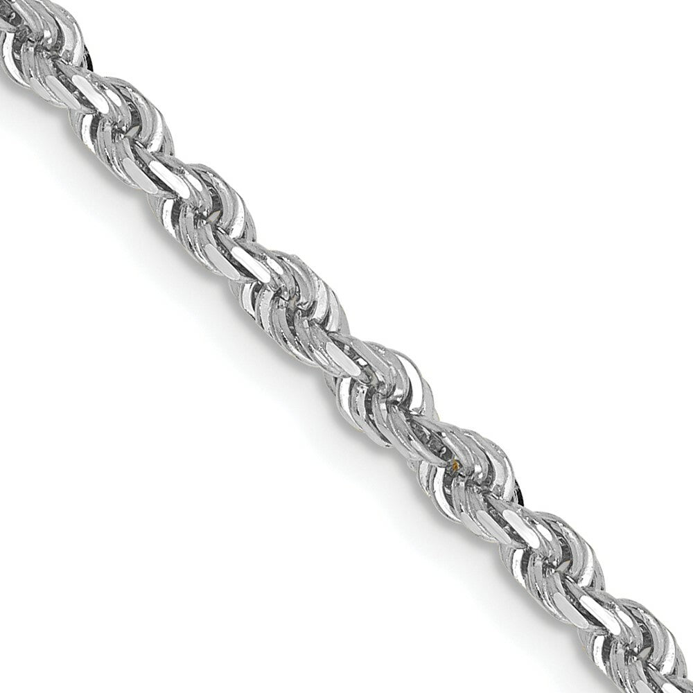 14k White Gold 3mm Diamond-cut Quadruple Rope Chain  length: 18 inches