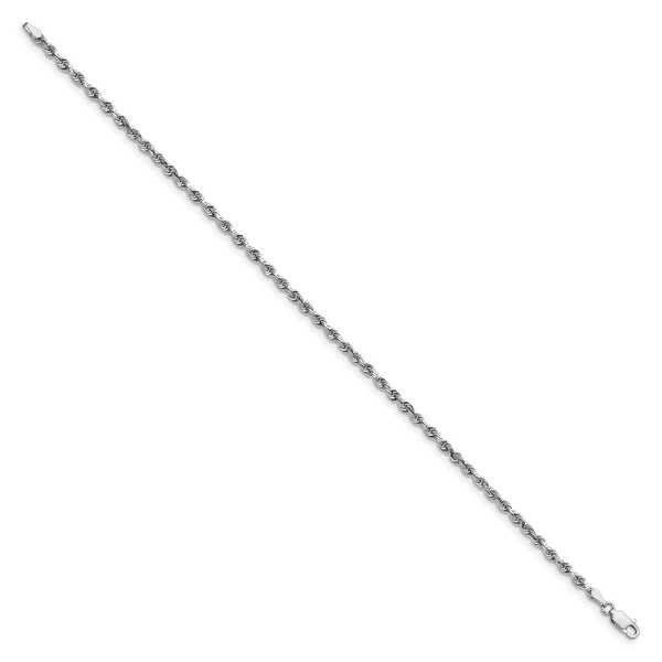 14k White Gold 3mm Diamond-cut Quadruple Rope Chain  length: 8 inches