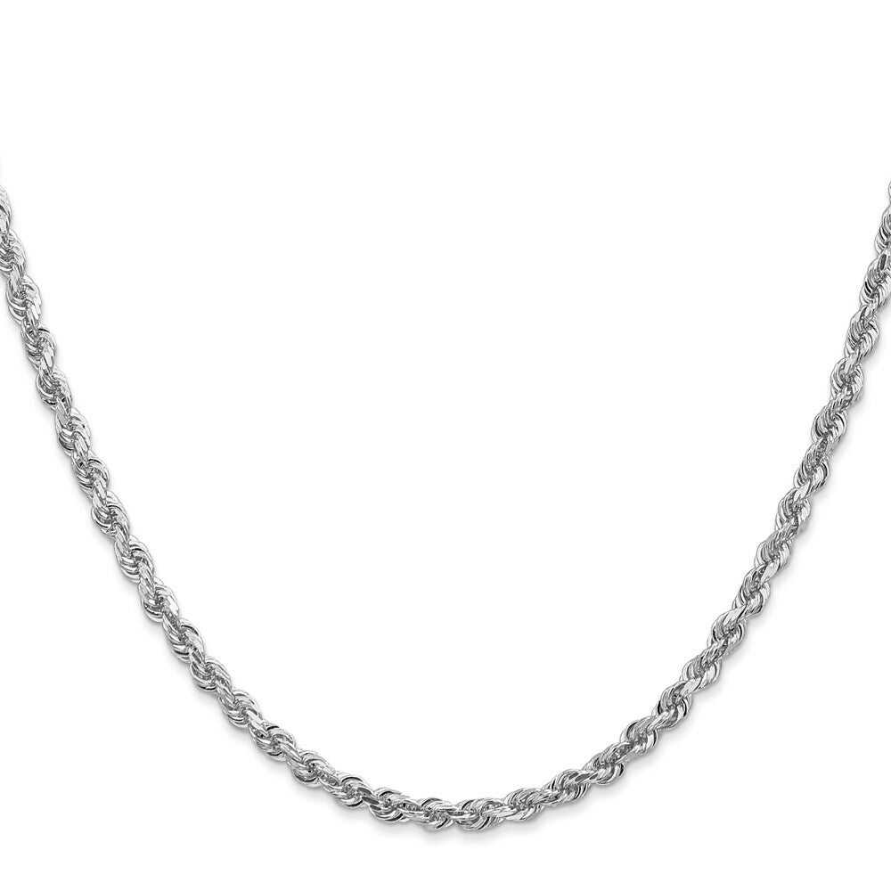 14k White Gold 3.35mm Diamond-cut Quadruple Rope Chain  length: 18 inches