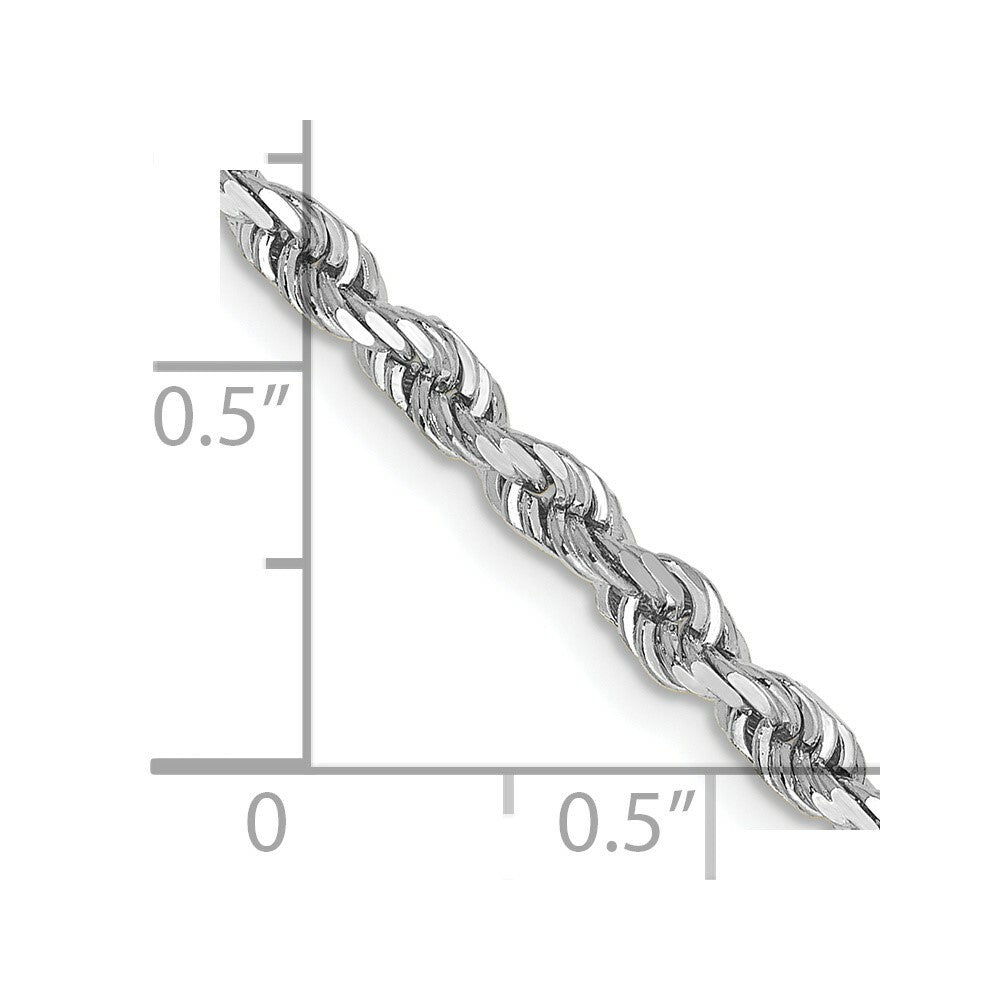 14k White Gold 3.35mm Diamond-cut Quadruple Rope Chain  length: 18 inches