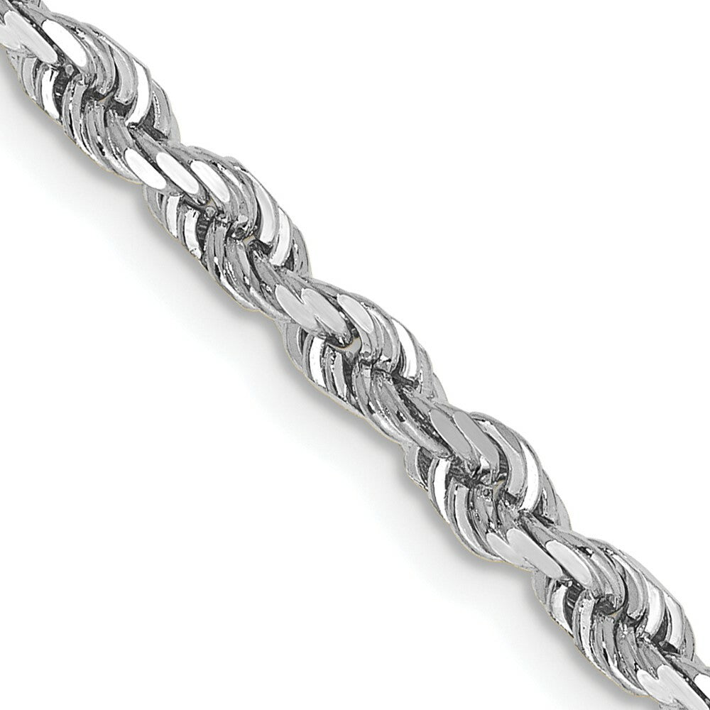 14k White Gold 3.35mm Diamond-cut Quadruple Rope Chain  length: 18 inches