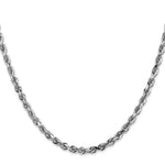 Load image into Gallery viewer, 14k White Gold 4mm Diamond-cut Quadruple Rope Chain  length: 20 inches
