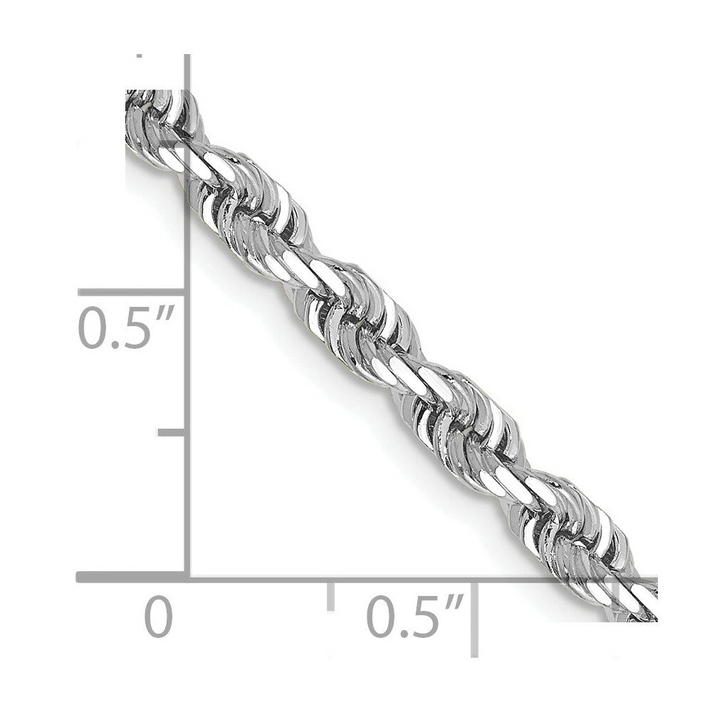 14k White Gold 4mm Diamond-cut Quadruple Rope Chain  length: 20 inches